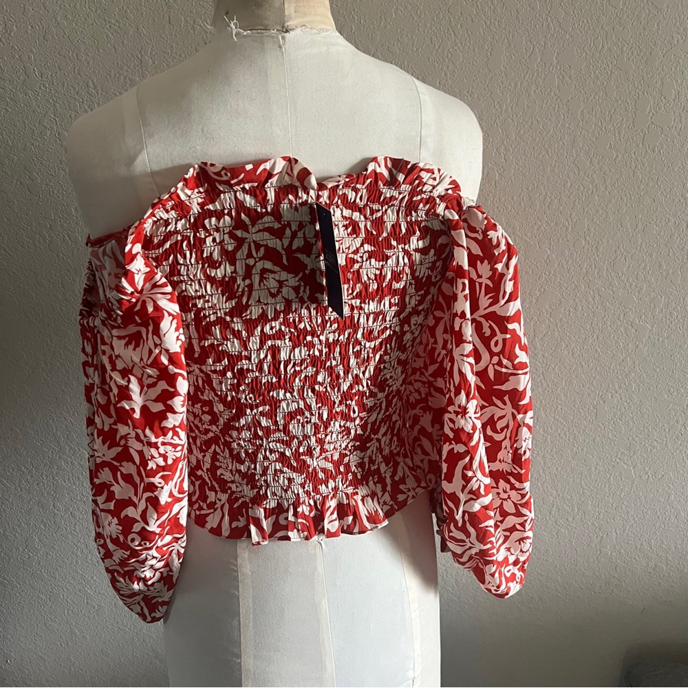 Polo Ralph Lauren off shoulder floral cropped blouse new with tags‎ - Picture 7 of 13